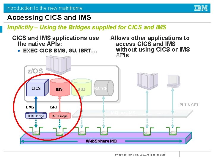 Introduction to the new mainframe Accessing CICS and IMS Implicitly – Using the Bridges