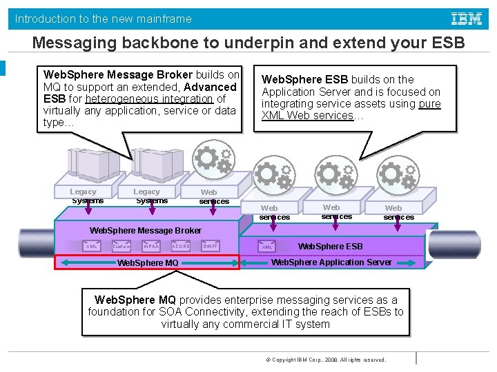 Introduction to the new mainframe Messaging backbone to underpin and extend your ESB Web.