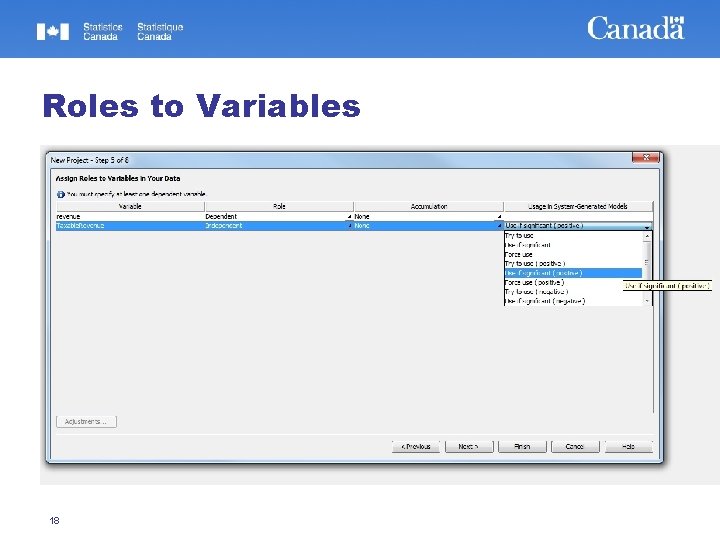 Roles to Variables 18 