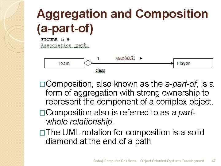 Aggregation and Composition (a-part-of) �Composition, also known as the a-part-of, is a form of