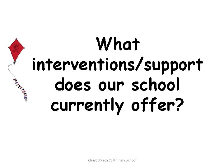 What interventions/support does our school currently offer? Christ church CE Primary School 