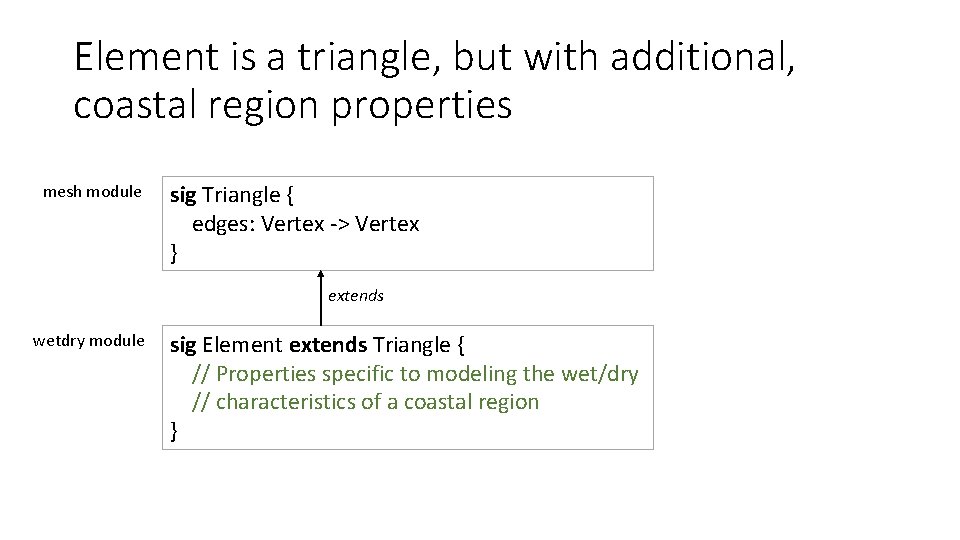 Element is a triangle, but with additional, coastal region properties mesh module sig Triangle