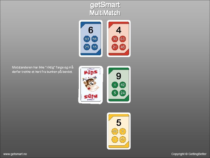 get. Smart Multi. Match Motstanderen har ikke ”riktig” farge og må derfor trekke et