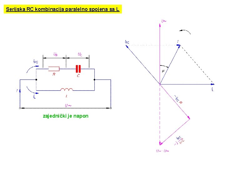Serijska RC kombinacija paralelno spojena sa L zajednički je napon 