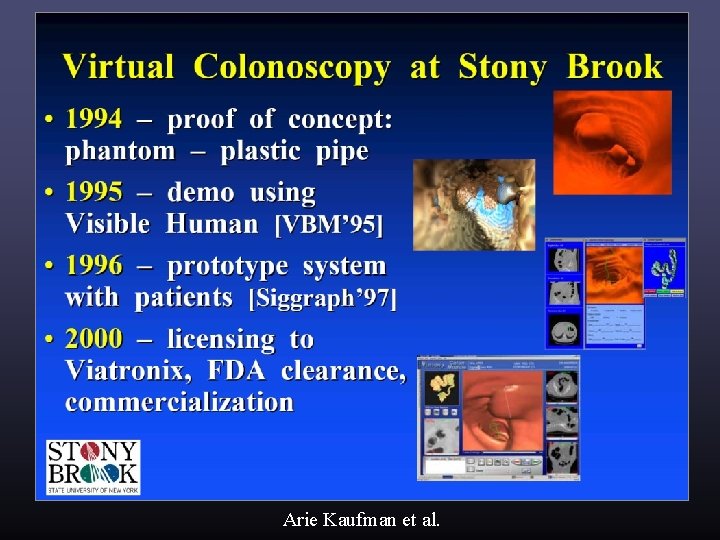Success story #1: volume rendering of medical data Arie Kaufman et al. Success story #1: volume rendering of medical data Arie Kaufman et al.