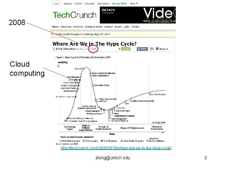 2008 Cloud computing http: //techcrunch. com/2008/08/18/where-are-we-in-the-hype-cycle/ jlking@umich. edu 3 