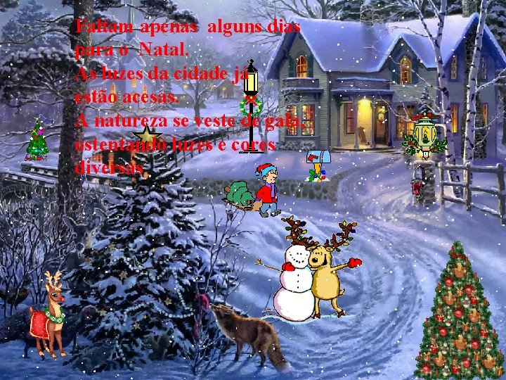 Faltam apenas alguns dias para o Natal. As luzes da cidade já estão acesas.