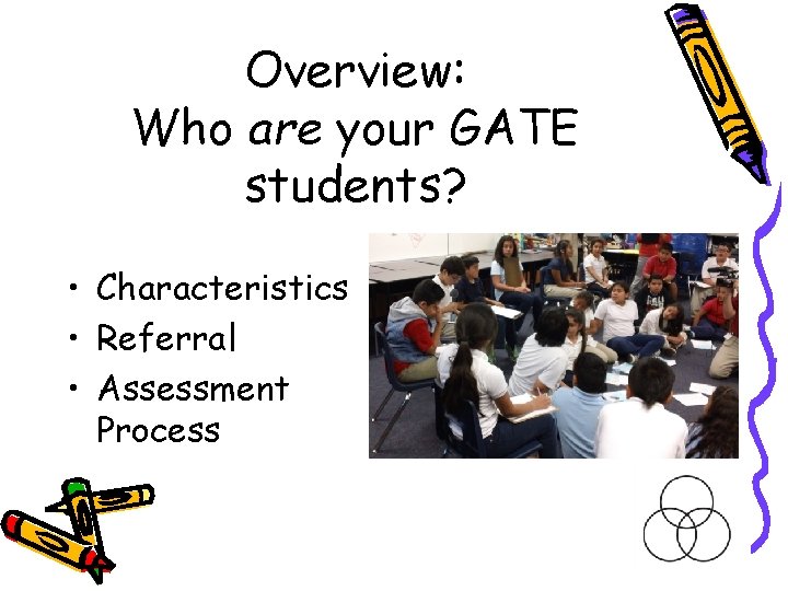 Overview: Who are your GATE students? • Characteristics • Referral • Assessment Process 