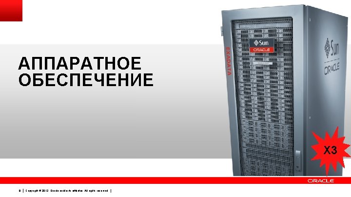 АППАРАТНОЕ ОБЕСПЕЧЕНИЕ X 3 8 Copyright © 2012, Oracle and/or its affiliates. All rights