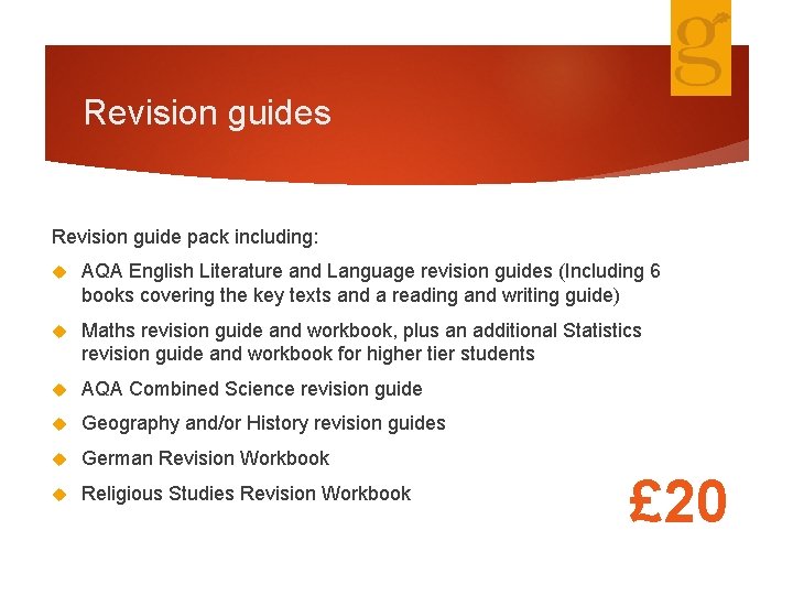 Revision guides Revision guide pack including: AQA English Literature and Language revision guides (Including