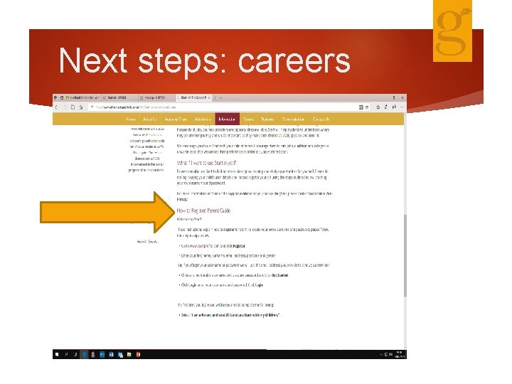 Next steps: careers 