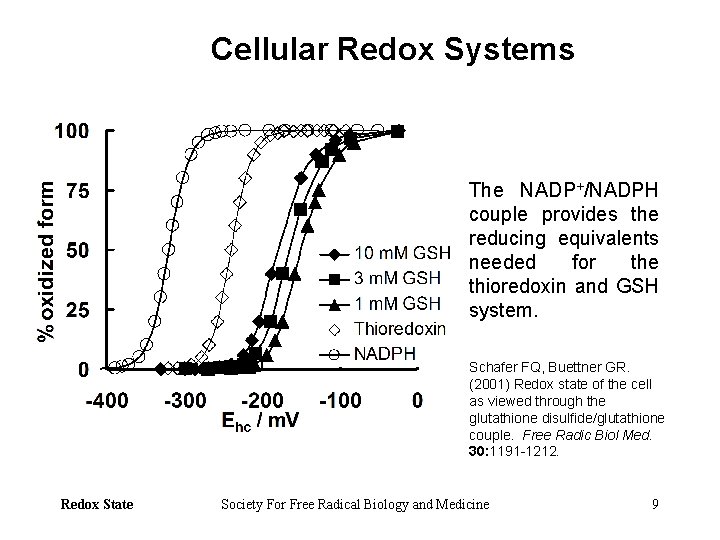 Cellular Redox Systems The NADP+/NADPH couple provides the reducing equivalents needed for the thioredoxin