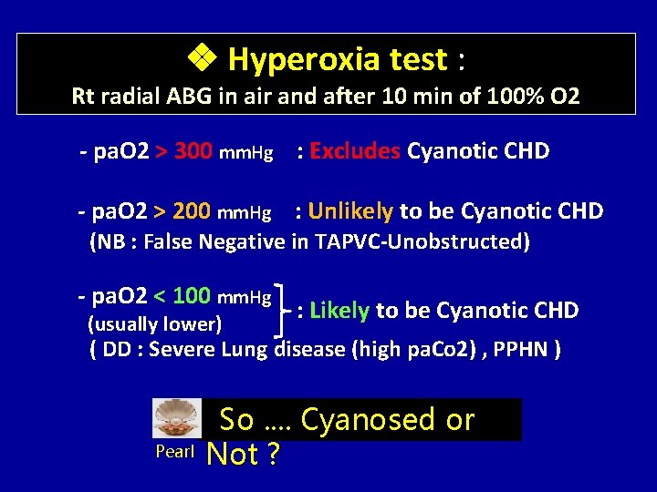  Hyperoxia test : Rt radial ABG in air and after 10 min of