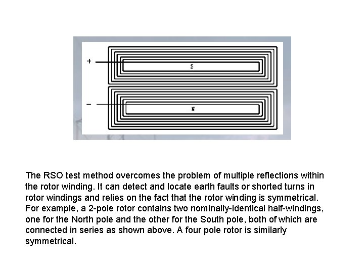 The RSO test method overcomes the problem of multiple reflections within the rotor winding.