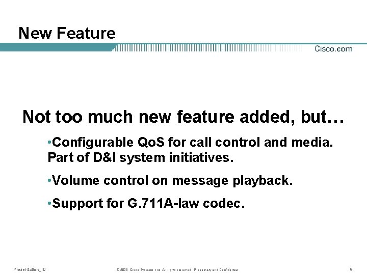 New Feature Not too much new feature added, but… • Configurable Qo. S for