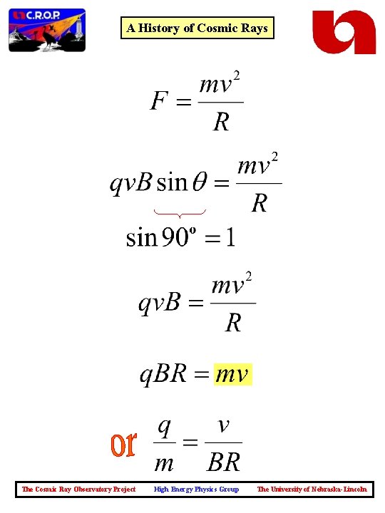 A History of Cosmic Rays The Cosmic Ray Observatory Project High Energy Physics Group