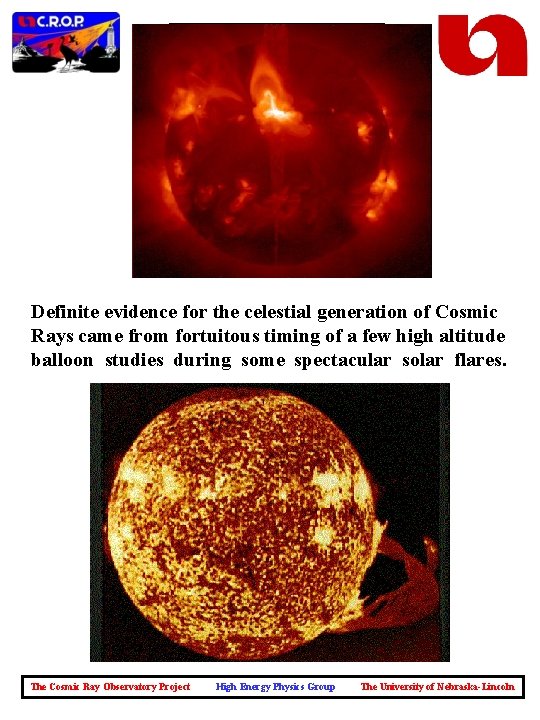 A History of Cosmic Rays Definite evidence for the celestial generation of Cosmic Rays