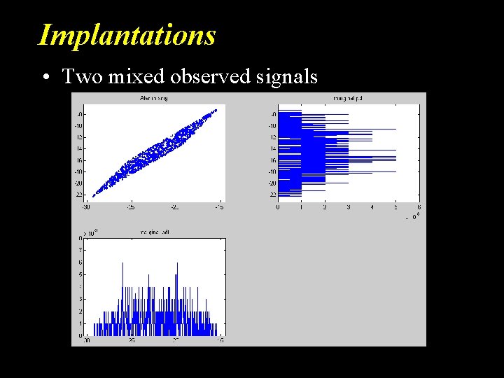 Implantations • Two mixed observed signals 