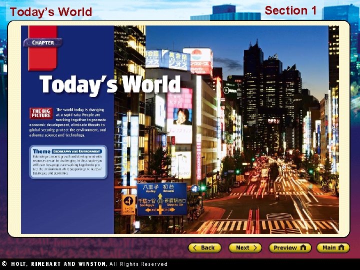 Today’s World Section 1 