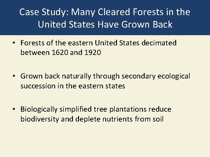 Case Study: Many Cleared Forests in the United States Have Grown Back • Forests