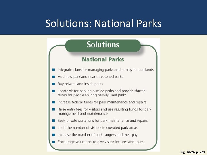 Solutions: National Parks Fig. 10 -24, p. 239 