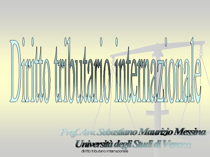 diritto tributario internazionale 