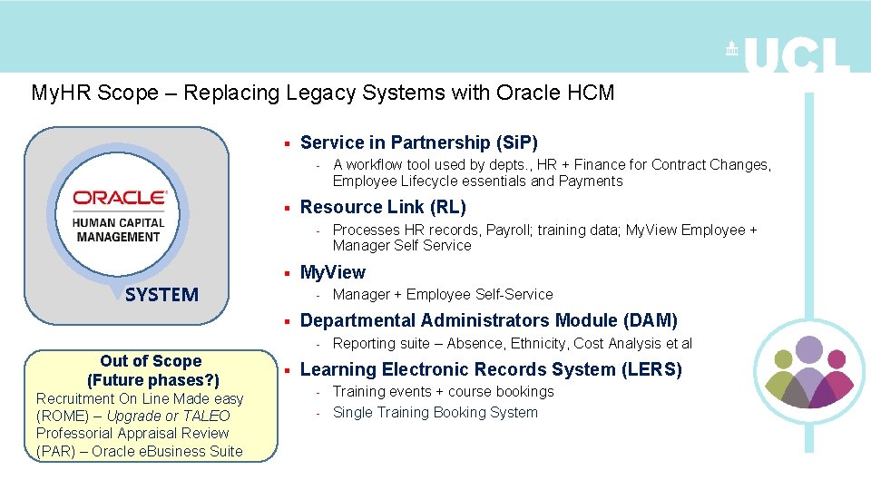 My. HR Scope – Replacing Legacy Systems with Oracle HCM § Service in Partnership