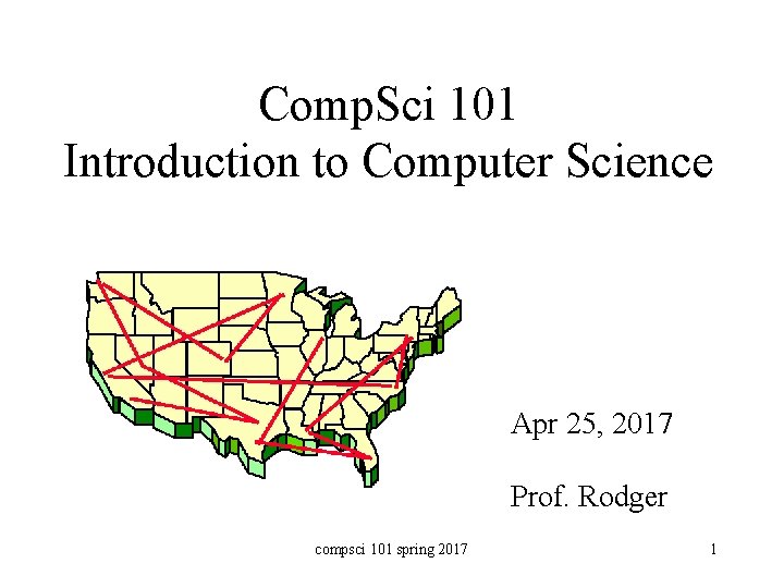 Comp. Sci 101 Introduction to Computer Science Apr 25, 2017 Prof. Rodger compsci 101