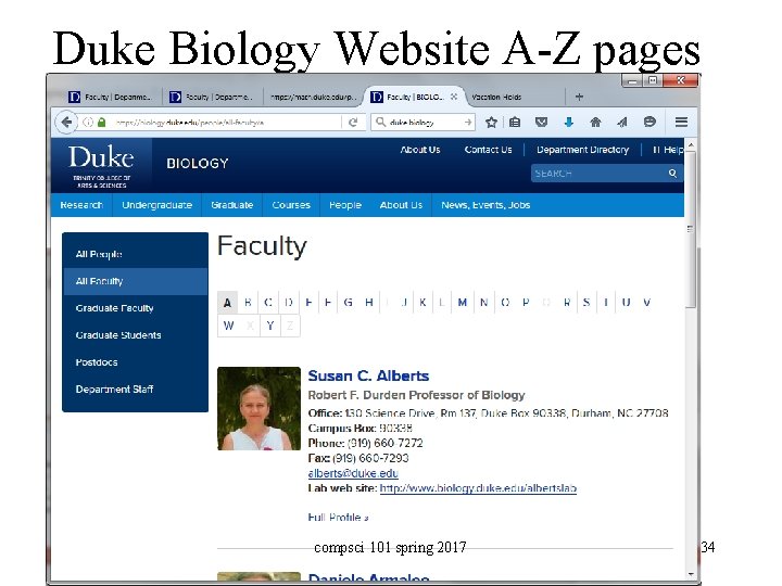 Duke Biology Website A-Z pages compsci 101 spring 2017 34 