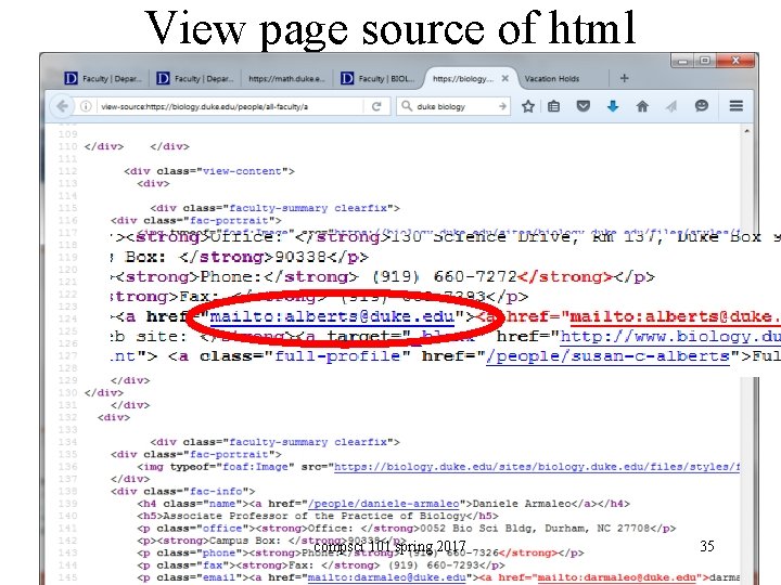 View page source of html compsci 101 spring 2017 35 