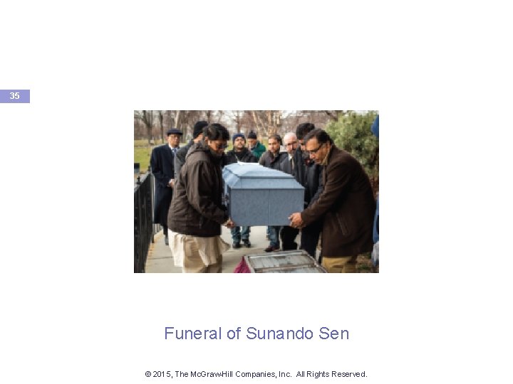 35 Funeral of Sunando Sen © 2015, The Mc. Graw-Hill Companies, Inc. All Rights