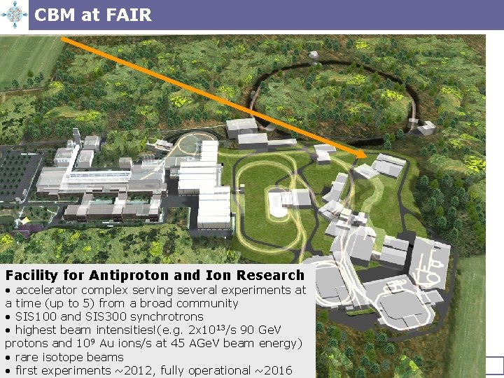 CBM at FAIR Facility for Antiproton and Ion Research • accelerator complex serving several CBM at FAIR Facility for Antiproton and Ion Research • accelerator complex serving several