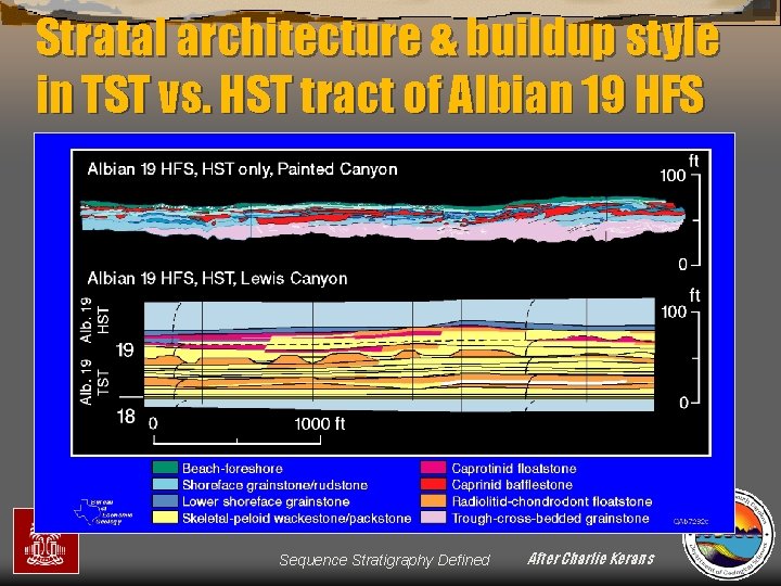 Stratal architecture & buildup style in TST vs. HST tract of Albian 19 HFS