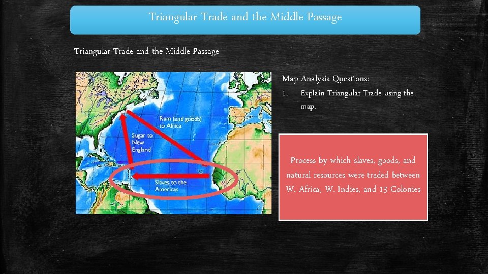 Triangular Trade and the Middle Passage Map Analysis Questions: 1. Explain Triangular Trade using