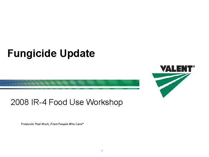 Fungicide Update 2008 IR-4 Food Use Workshop Products That Work, From People Who Care™