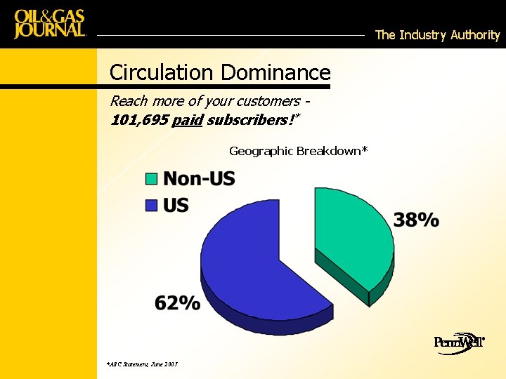 The Industry Authority Circulation Dominance Reach more of your customers 101, 695 paid subscribers!*