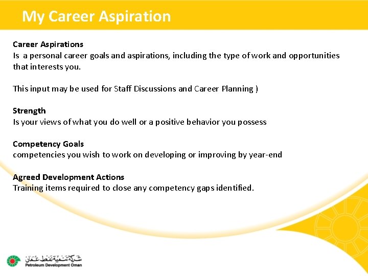 My Career Aspirations Is a personal career goals and aspirations, including the type of