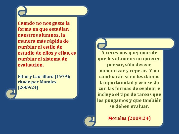 Cuando no nos guste la forma en que estudian nuestros alumnos, la manera más