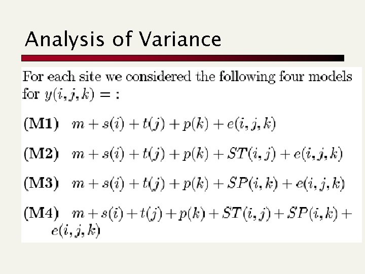 Analysis of Variance 