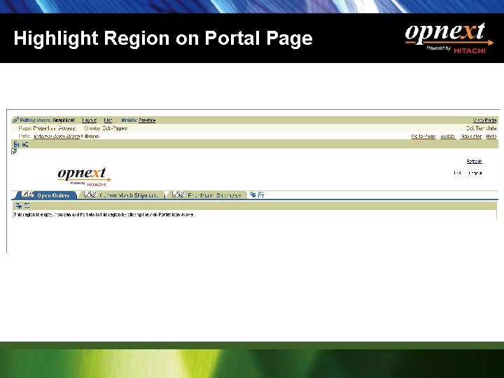 Highlight Region on Portal Page 