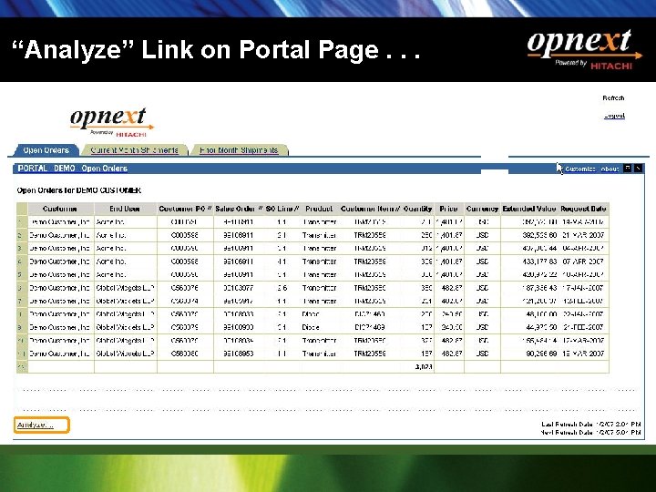 “Analyze” Link on Portal Page. . . 
