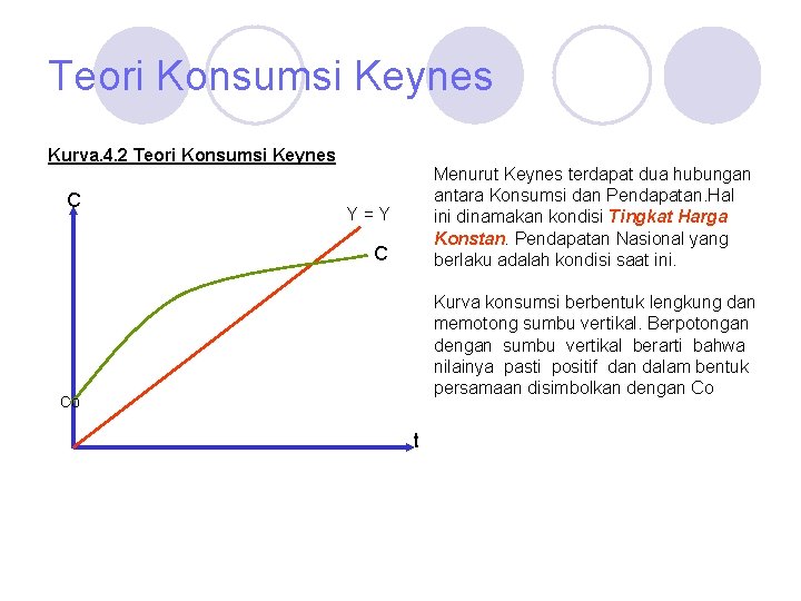 Teori Konsumsi Keynes Kurva. 4. 2 Teori Konsumsi Keynes C Menurut Keynes terdapat dua