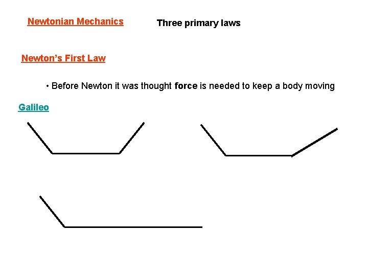 Newtonian Mechanics Three primary laws Newton’s First Law • Before Newton it was thought