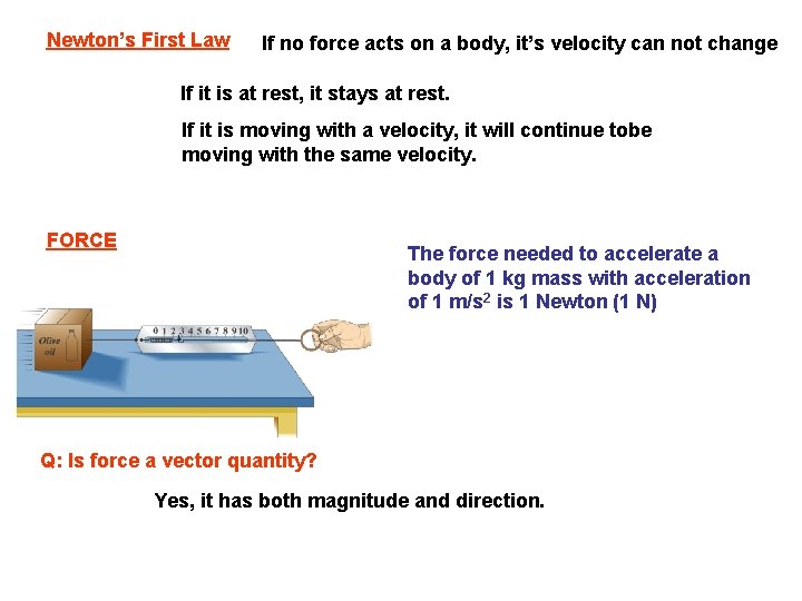 Newton’s First Law If no force acts on a body, it’s velocity can not