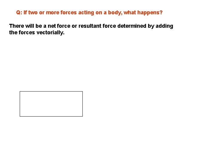 Q: If two or more forces acting on a body, what happens? There will