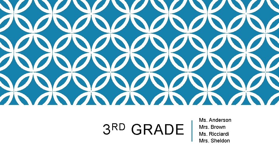 3 RD GRADE Ms. Anderson Mrs. Brown Ms. Ricciardi Mrs. Sheldon 