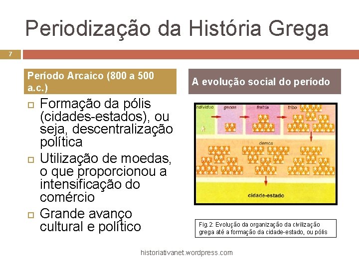 Periodização da História Grega 7 Período Arcaico (800 a 500 a. c. ) Formação