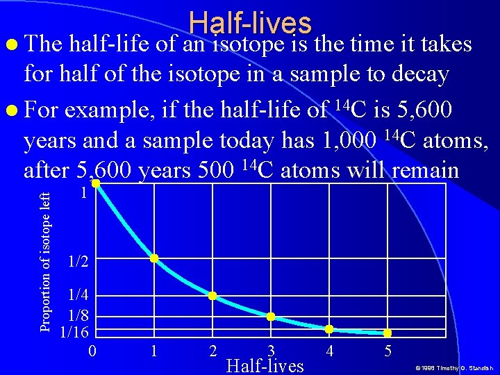 Half-lives half-life of an isotope is the time it takes for half of the
