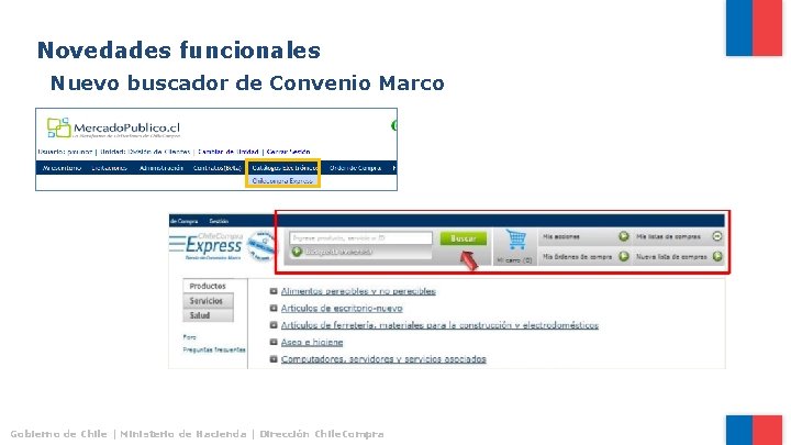 Novedades funcionales Nuevo buscador de Convenio Marco Gobierno de Chile | Ministerio de Hacienda