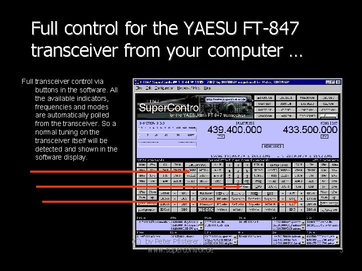 Full control for the YAESU FT-847 transceiver from your computer … Full transceiver control